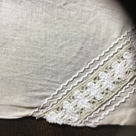 6 Vintage Cloth Cocktail Napkins Embroidered Corner Ivory Cream Classic Linens - Picture 5 of 7